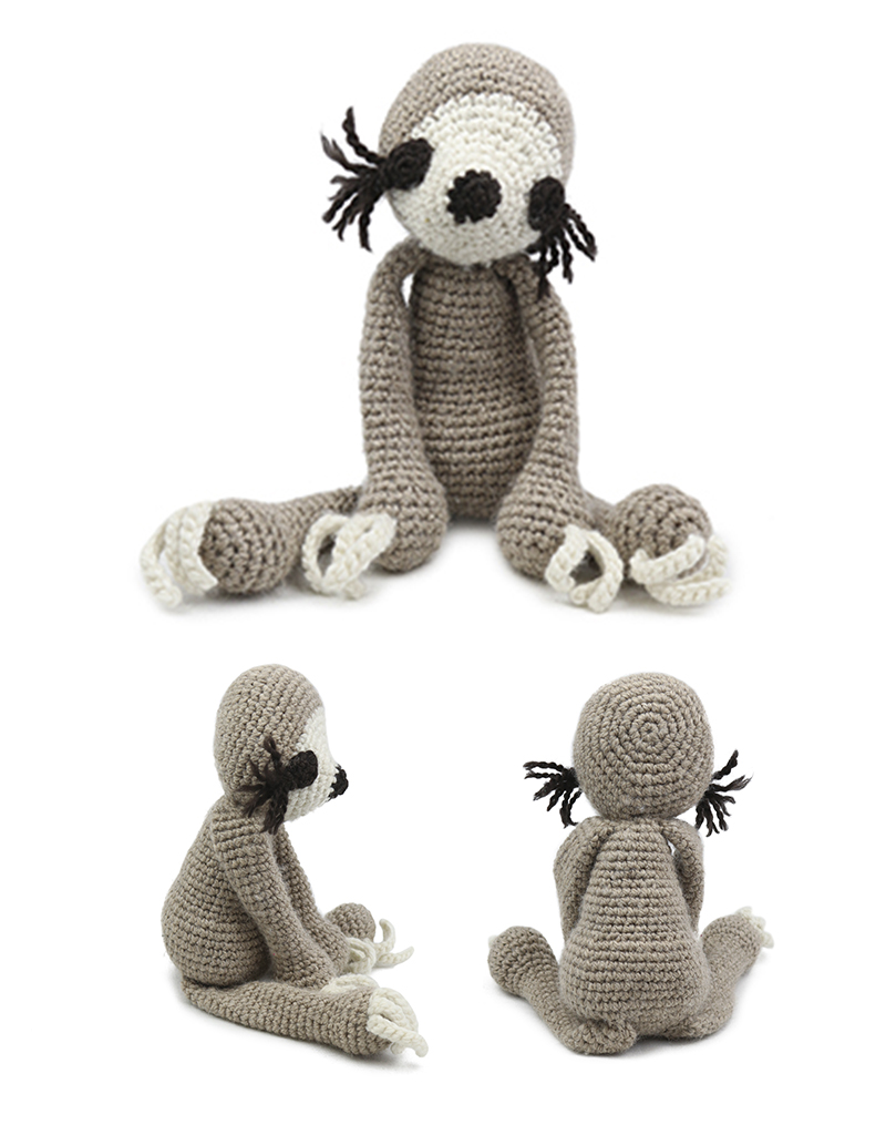 toft harriet the three-toed sloth amigurumi crochet pattern